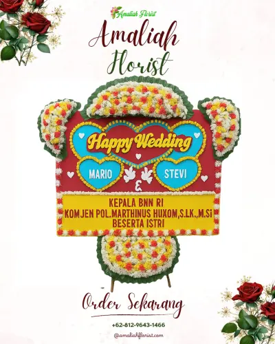 Karangan Papan Bunga Pernikahan di Pattunuang